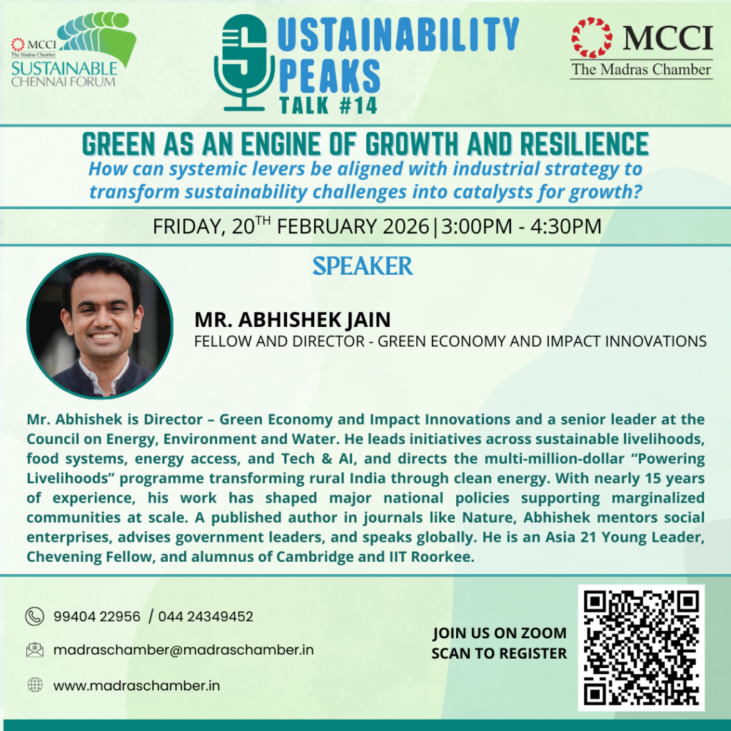 Sustainability Speaks # 14: Green as an engine of growth and resilience.