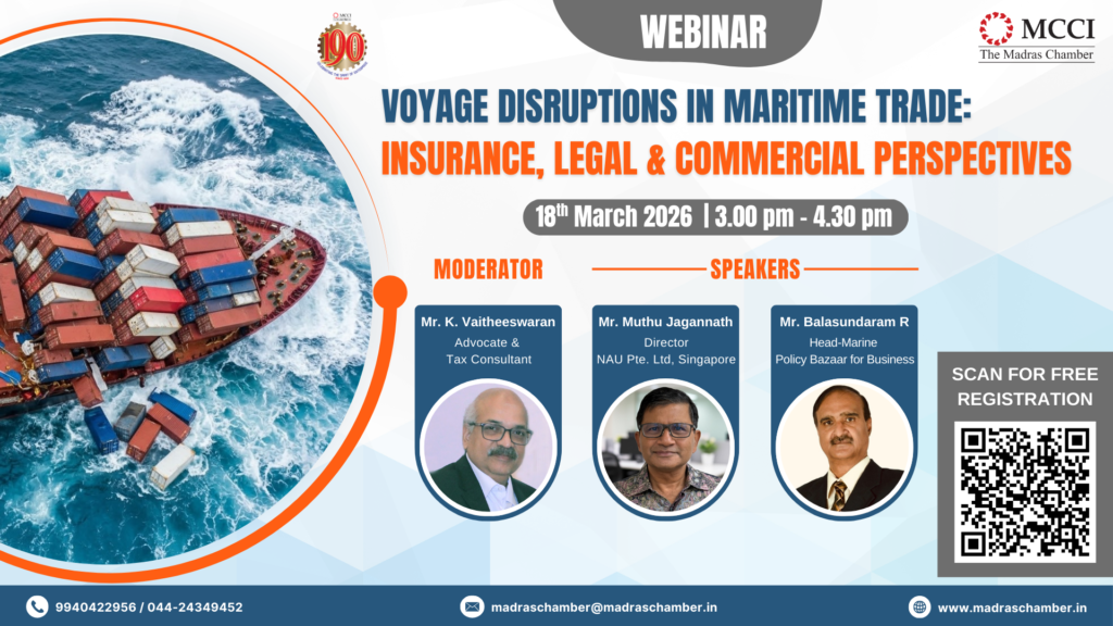 Webinar on Voyage Disruptions in Maritime Trade: Insurance, Legal & commercial Perspectives