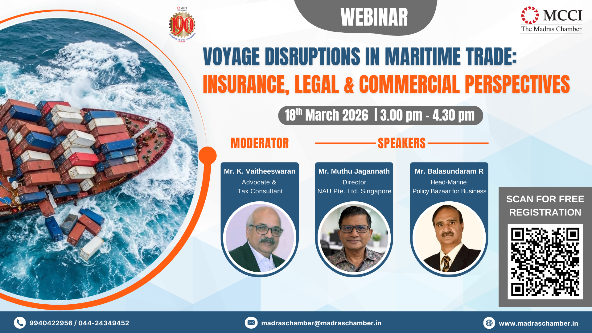 Webinar on Voyage Disruptions in Maritime Trade: Insurance, Legal & commercial Perspectives