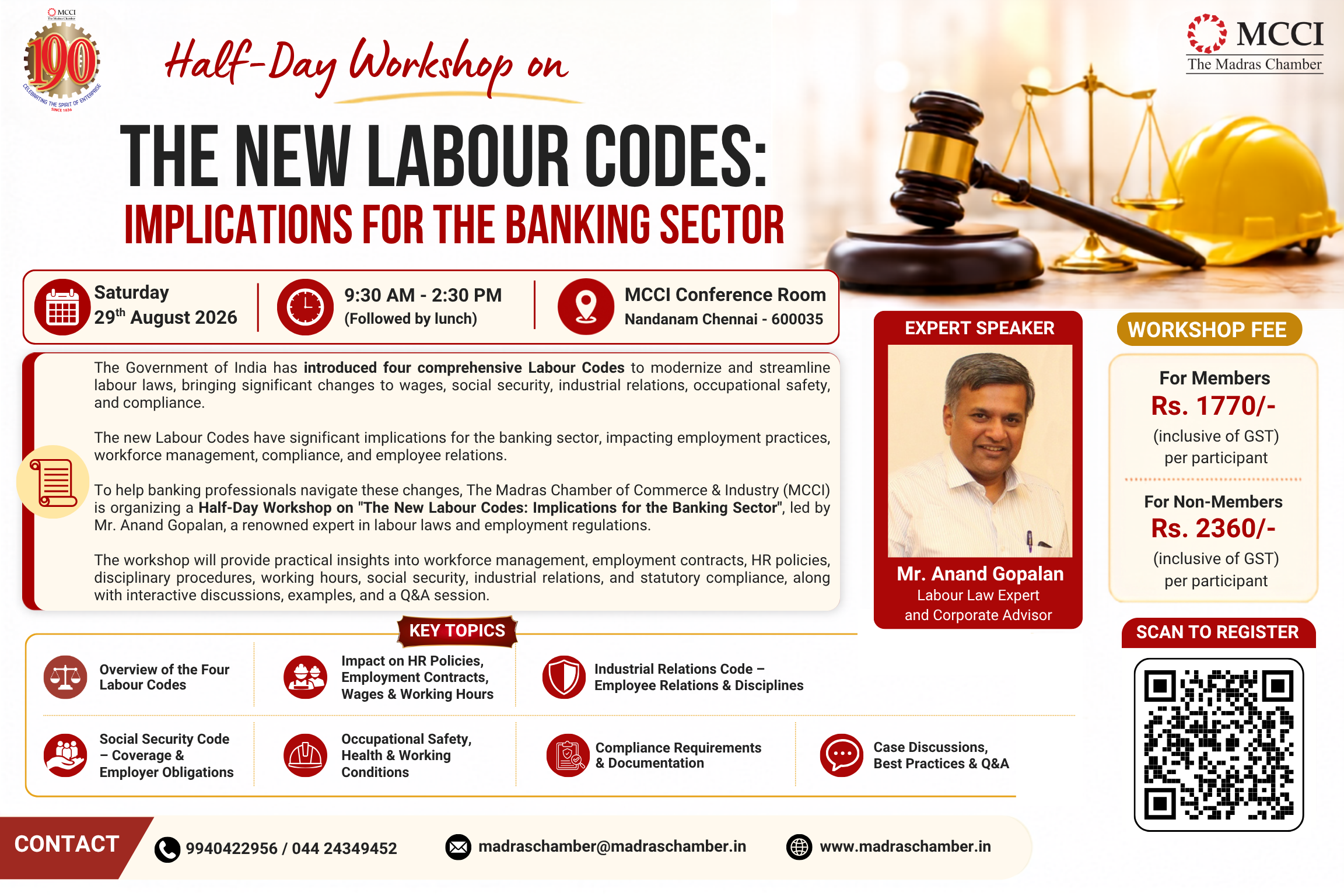 Half-Day Workshop on The New Labour Codes: Implications for the Banking Sector